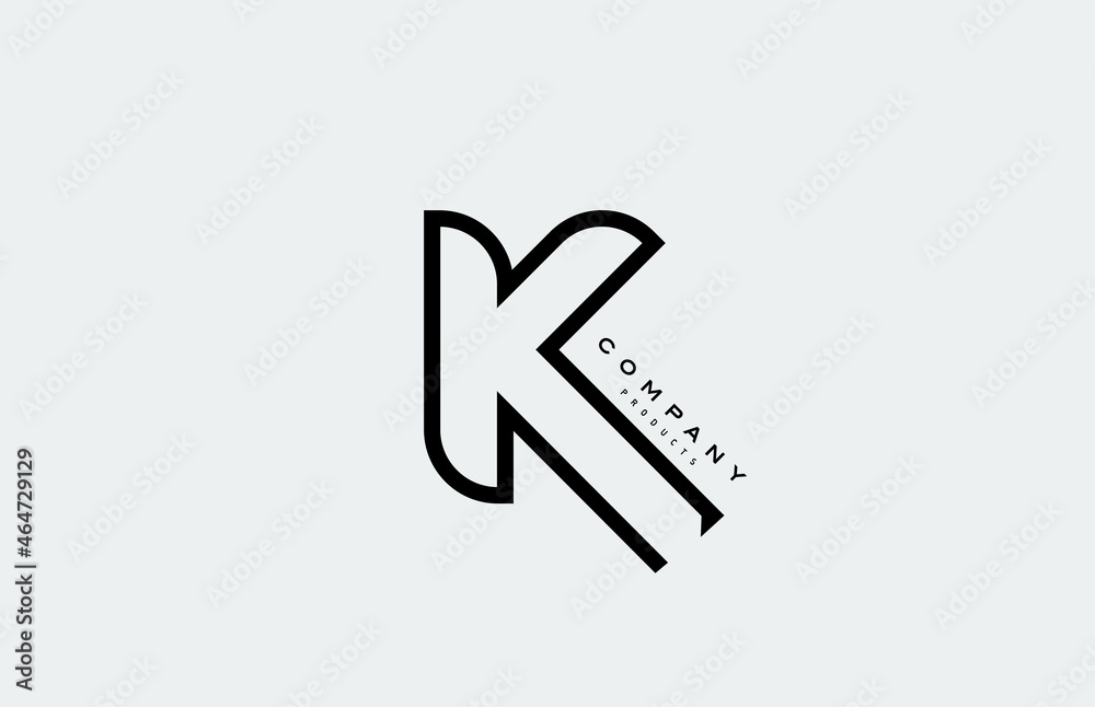 K alphabet letter logo icon with line. Design for business and company K alphabet letter logo icon with line. Design for business and company