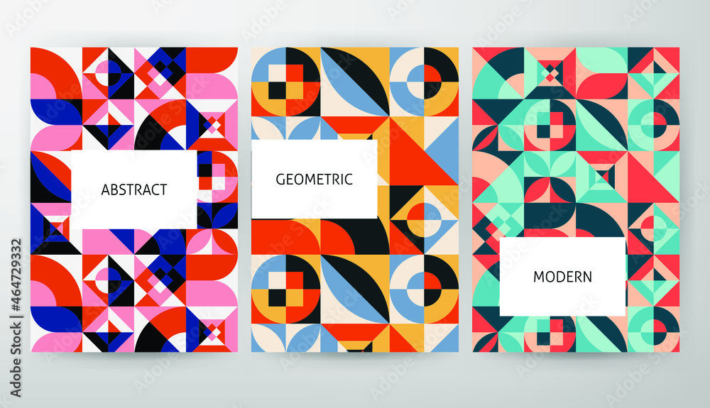 Abstract Bauhaus Web Design. Vector Illustration of Modern Posters.