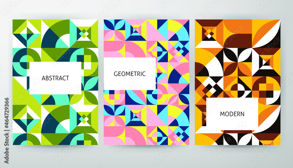 Bauhaus Abstract Web Design. Vector Illustration of Modern Posters.