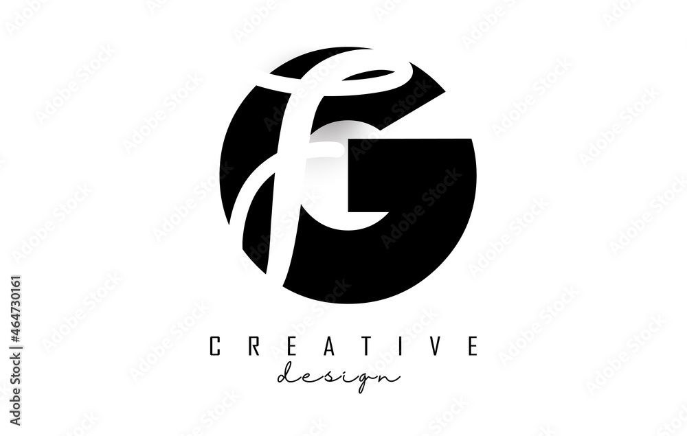 Letters GF Logo with a minimalist design. Letters G and F with geometric and handwritten typography. Letters GF Logo with a minimalist design. Letters G and F with geometric and handwritten typography.