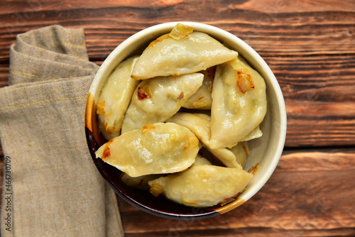 Appetizing ukrainian homemade food dumplings tasty meal