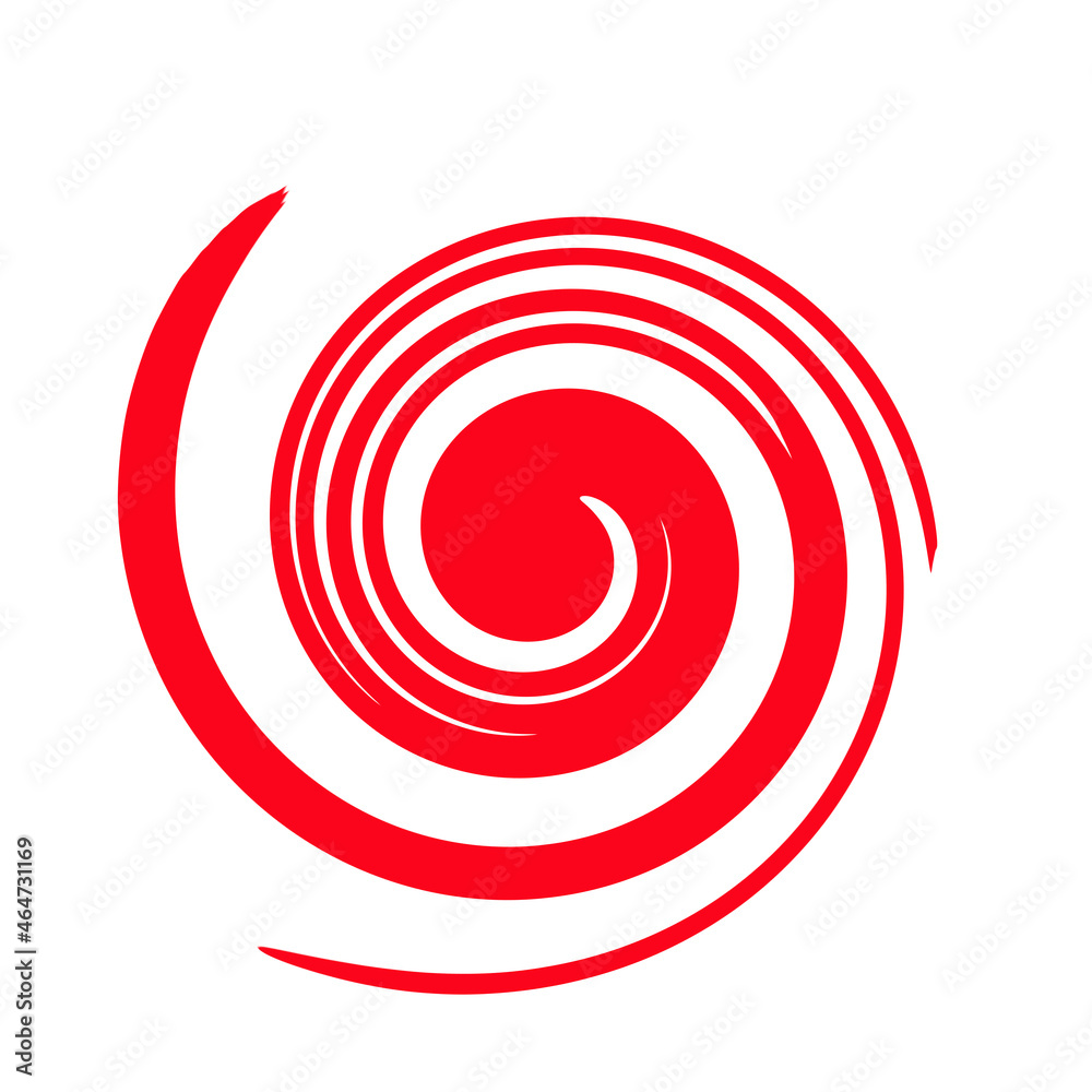 red spiral on a white background, illustration