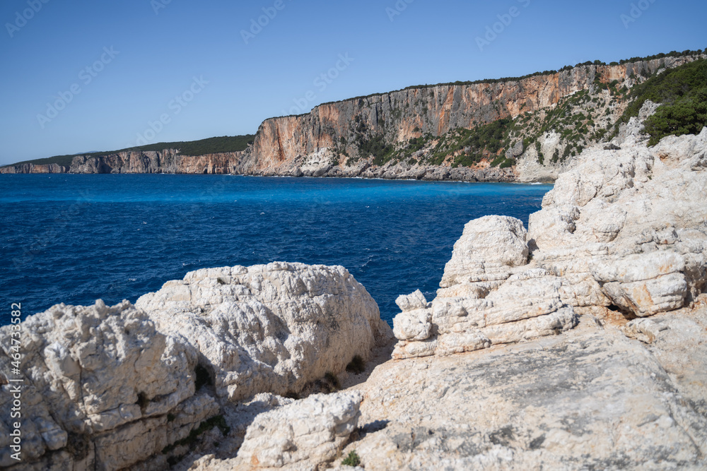 Rocky coastline close to Alaties Beach, Kefalonia, Ionian islands, Greece