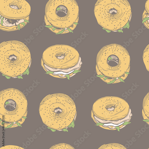 Bagels. Vector pattern.