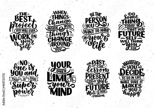 Set with lettering slogans ...