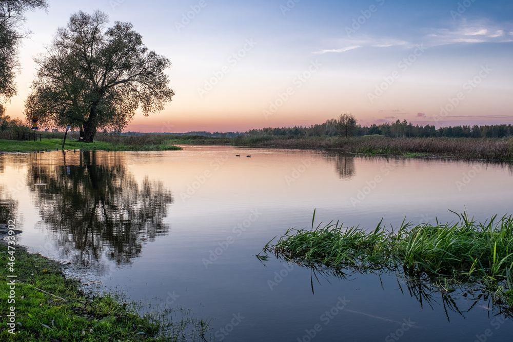 Obraz premium Polska, Goniądz, Sunset