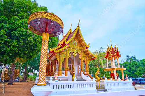Visiting of Wat Sangkharam Temple (Pratu Lee), Lamphun, Thailand photo