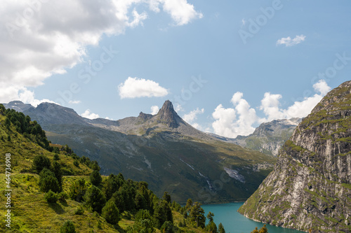 Vals, Switzerland, August 21, 2021 Mount Zervreila in an alpine region