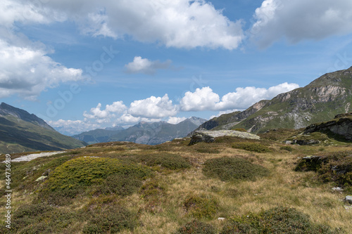 Vals  Switzerland  August 21  2021 Alpine panorama view on a sunny day