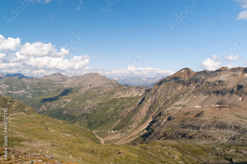 Vals, Switzerland, August 21, 2021 Mountain panorama on a sunny day
