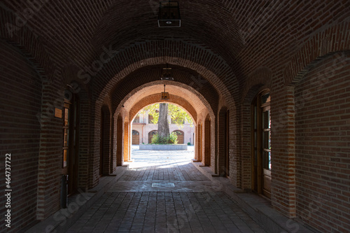 Caravanserai hotel in Ganja city. Medieval buildings in Azerbaijan.