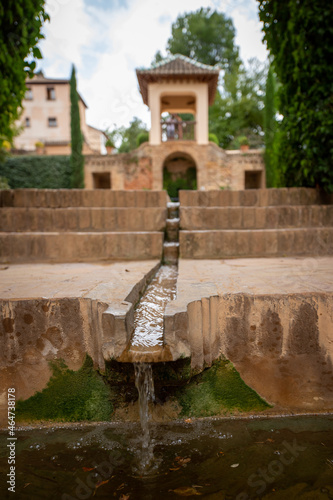 fountain in the park of palace