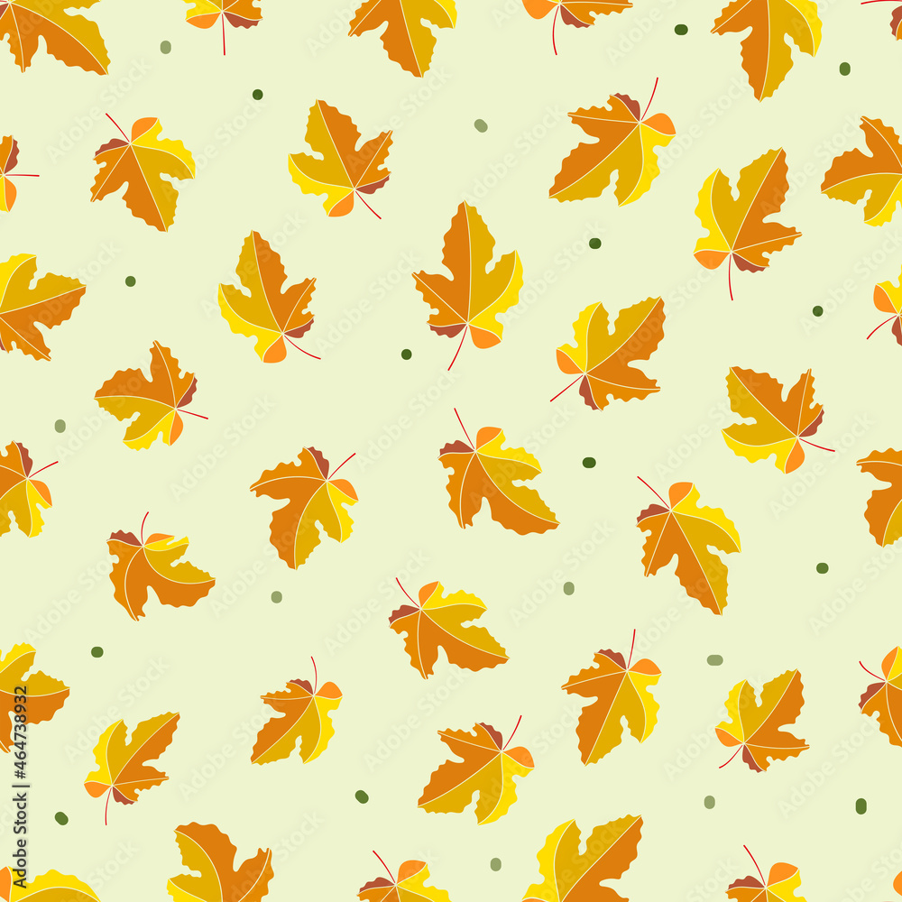 Obraz premium maple autumn drawing leaves vector seamless pattern