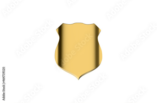 Gold shield. Isolated on white background .for protection and secutity - 3d illustration. 3d rendering .