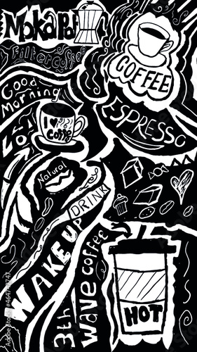 modern coffee doodle art design