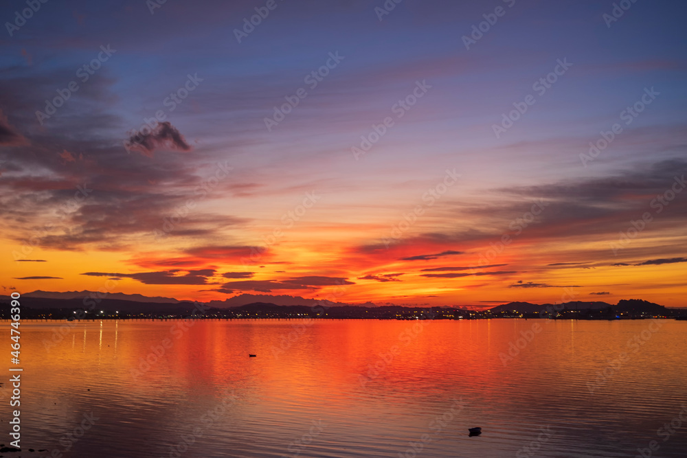 sunset over the Santander bay