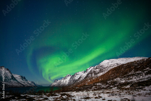 Northern lights aurora borealis in Tromso  Norway