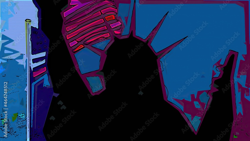 New York Statue of Liberty in a Pop Art Style Layout New York Statue of Liberty in a Pop Art Style Layout