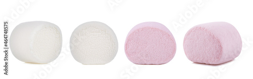 Marshmallows isolated on white background.