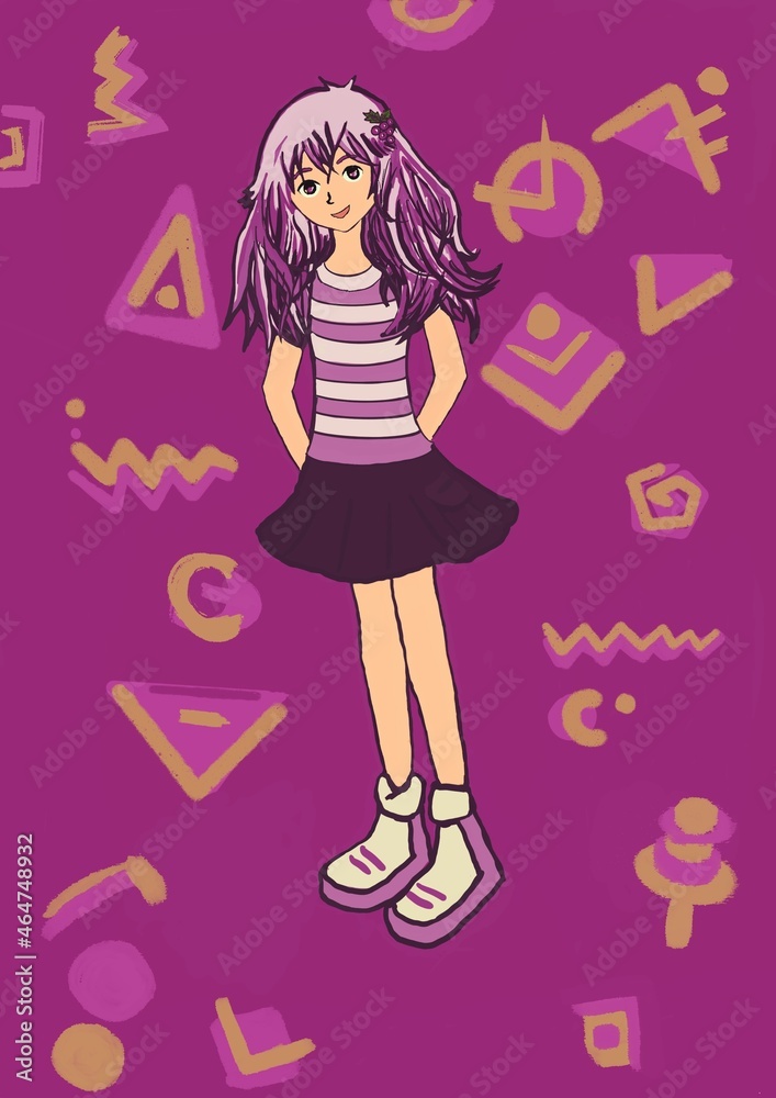 Girl illustration - Procreate Editable Format Girl illustration - Procreate Editable Format