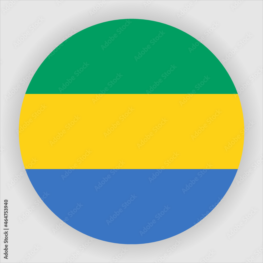 Gabon Flag Rounded Country Flag button Icon Gabon Flag Rounded Country Flag button Icon