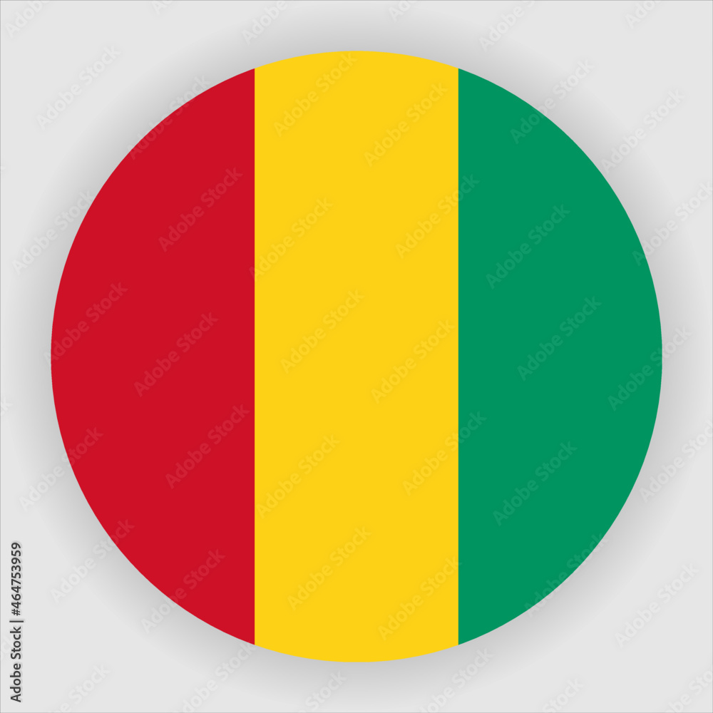 Guinea Flag Rounded Country Flag button Icon Guinea Flag Rounded Country Flag button Icon