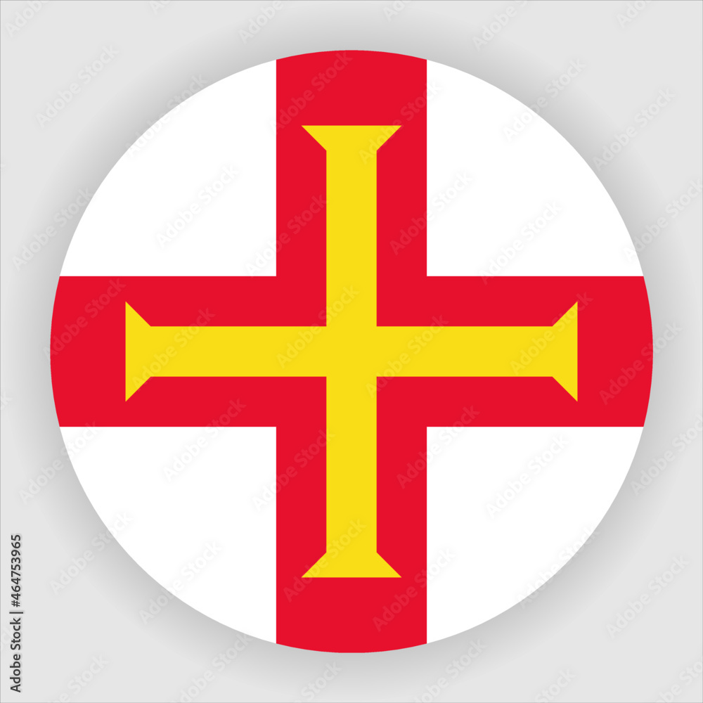 Obraz premium Guernsey Flag Rounded Country Flag button Icon