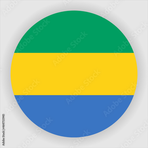 Free Download Gabon Flag Rounded Country Flag button Icon - GFXLoad