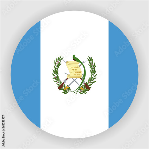 Guatemala Flag Rounded Country Flag button Icon photo