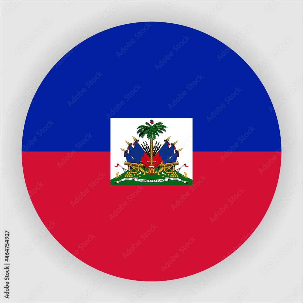 Obraz premium Haiti Flag Rounded Country Flag button Icon