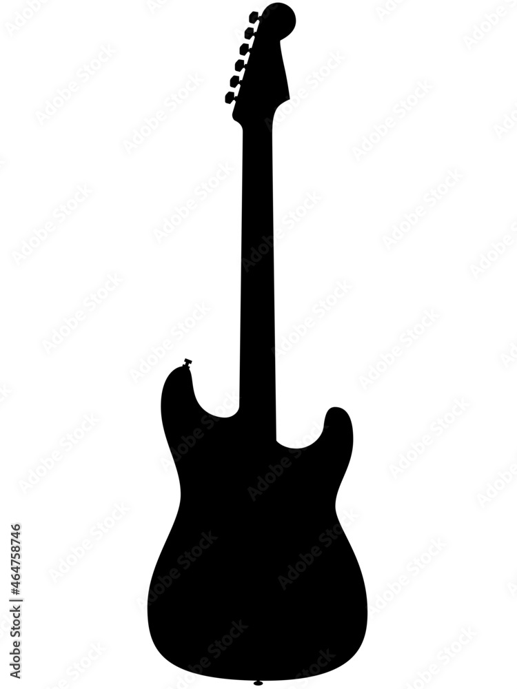 ST-Modell e-guitar, electric guitar with machine heads for guitar strings. Electric musical instrument detailed realistic silhouette. ST-Modell e-guitar, electric guitar with machine heads for guitar strings. Electric musical instrument detailed realistic silhouette.