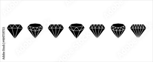 Diamond icon set. Diamond vector icons symbol design. Diamond in flat simple style illustration.
