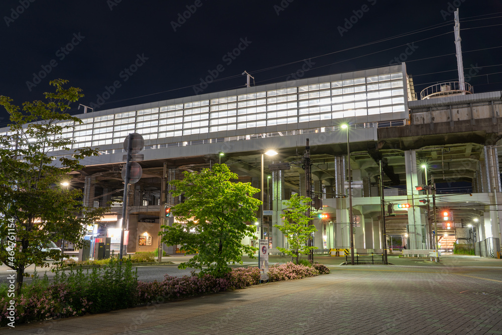 Obraz premium 姫路駅周辺の夜景