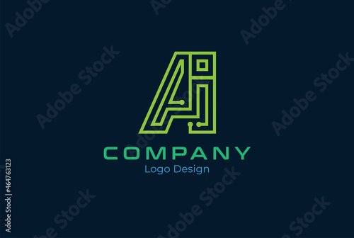 Initial A and I logo, letter AI stands for artificial intelligence. usbale for technology and business logo,  vector illustration
