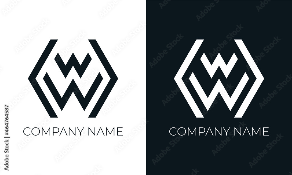 Obraz premium Initial letter w logo vector design template. Creative modern trendy w typography and black colors.