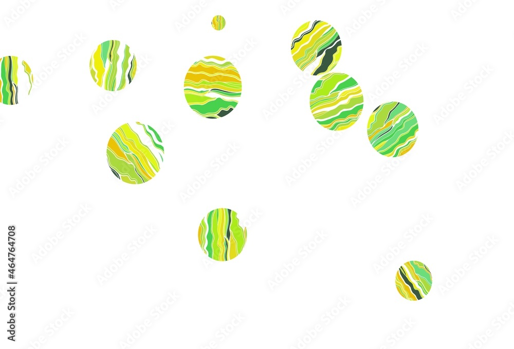 Light green, yellow vector pattern with spheres. Light green, yellow vector pattern with spheres.