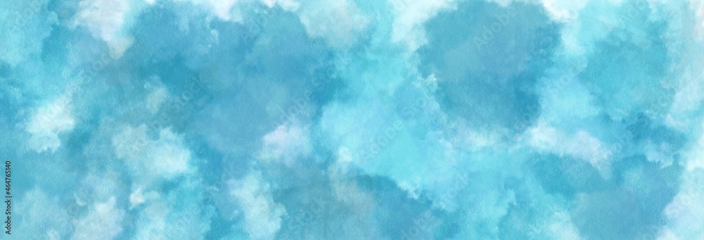 Abstract Blue sky Water color background, Illustration, texture for design. Natural Blue sky watercolor background texture, beautiful color. Grunge smog texture art design.