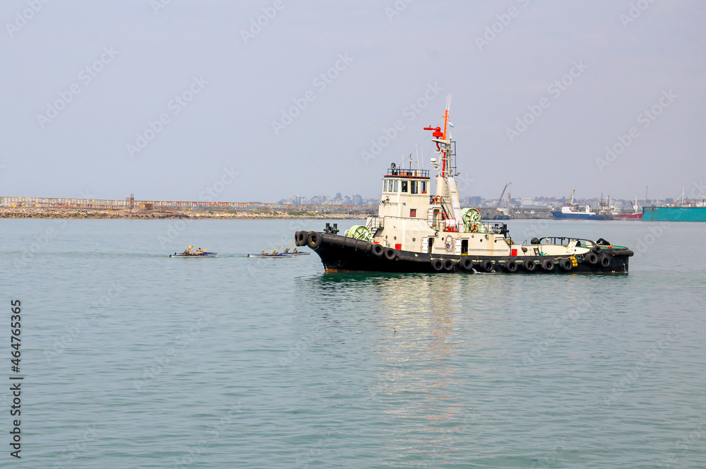 Fototapeta premium A tugboat in the port of Mar del Plata, Argentina