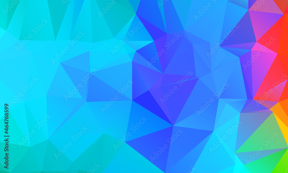 low poly geometric background with abstract pattern made of color light blue shapes