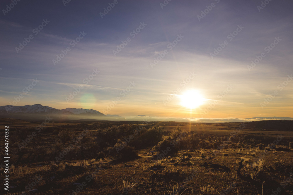 Winter sunset in patagonia