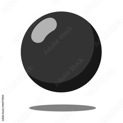 black ball with shadow icon vector design