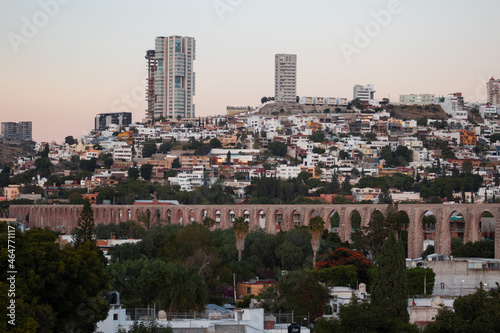 panoramic view of the arches of the city of queretaro