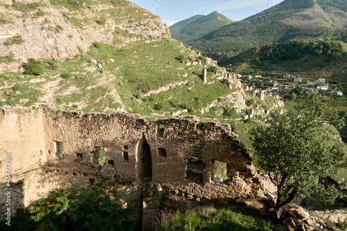 Old Kakhib village ruins in Dagestan, Russia.  photo