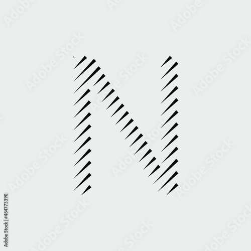 N stylish font letter and logo design