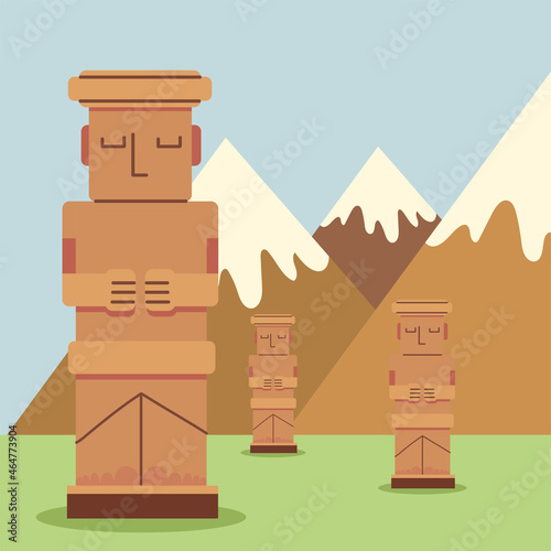 ancient statues bolivian