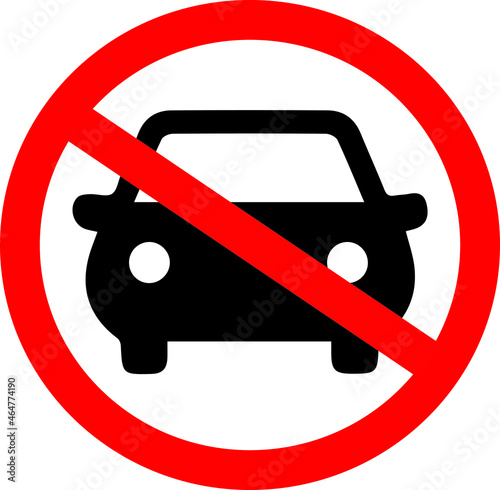 Color image of traffic signs prohibiting all types of vehicles entering the road where the sign is installed