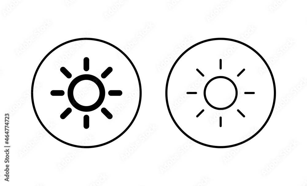 Sun icons set. Brightness sign and symbol Sun icons set. Brightness sign and symbol