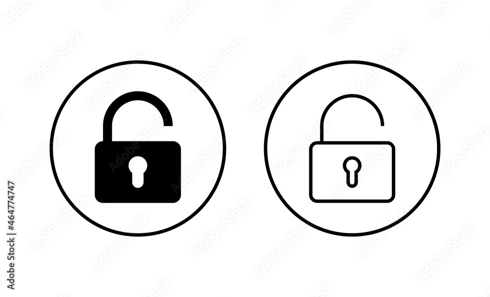 Unlock icons set. Unlock sign and symbol. unlocked padlock icon Unlock icons set. Unlock sign and symbol. unlocked padlock icon