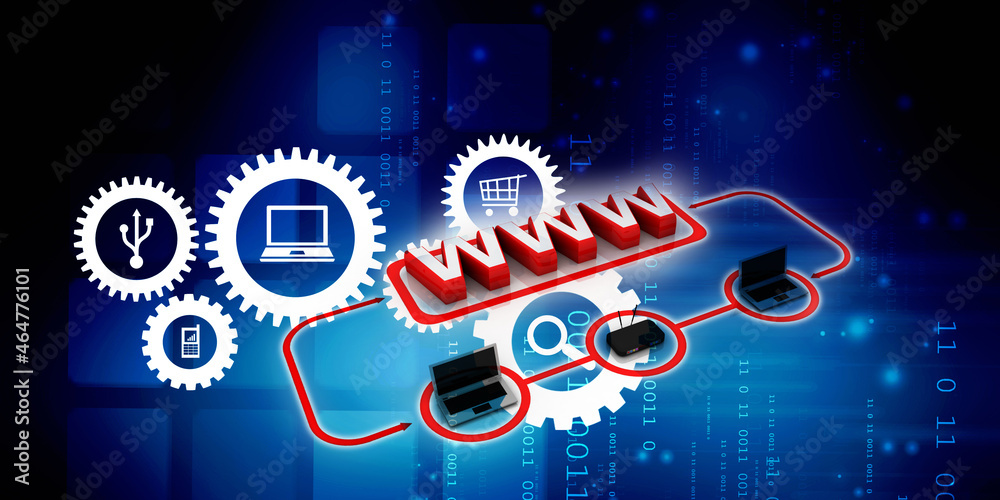3d rendering Computer network with www
3d rendering Computer network with www
