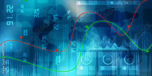 2d rendering Stock market online business concept. business Graph 
